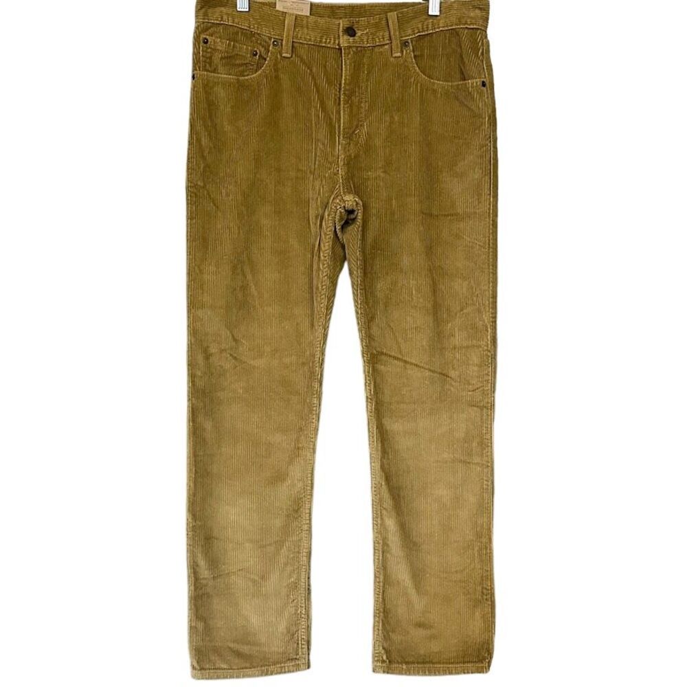 New with Tags Levi's Khaki Tan Corduroy Middy Straight Pants Womens 32 x‎ 30